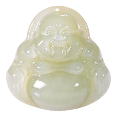 和合玉器青玉玉和田玉佛公挂件弥勒fo吊坠玉石羊脂玉山料颈饰