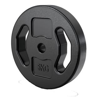 杠铃片手抓小孔片清仓处理包胶环保哑铃片家用健身深蹲摇臂配重片