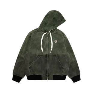 Aape旗舰店男装春夏星星猿人复古水洗做旧连帽夹克外套7775XXQ