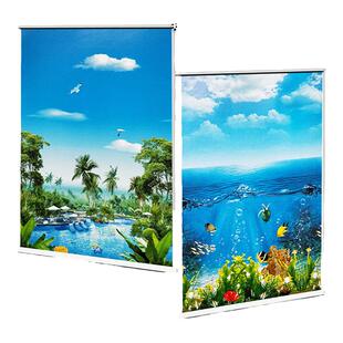 窗帘2024新款遮光卷拉试卧室客厅阳台卫生间防水厨房免打孔百叶帘