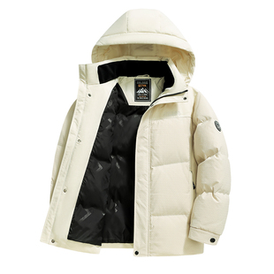 雪中飞羽绒服男25冬新款中青年极寒加厚保暖派克连帽防风鸭绒外套