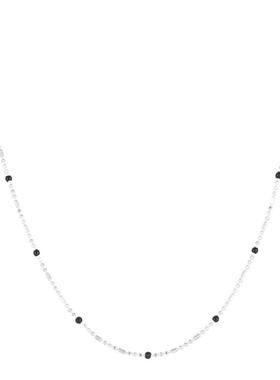 S925银韩国东大门黑色豆豆项链女简约博主小众ins叠戴颈链