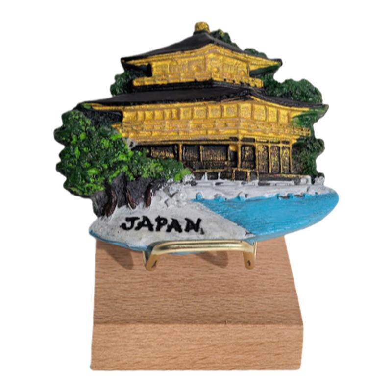 日本京都金阁寺富士山下和服立体冰箱贴世界城市地标旅游纪念品