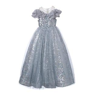 儿童礼服主持人亮片闪亮生日女童公主裙模特走秀钢琴演出服高级感