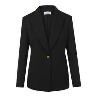 【朗姿Basic衣橱】2024秋新款通勤职业黑色西装正装外套气质西服