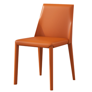 意式马鞍皮餐椅家用现代简约靠背北欧风轻奢休闲餐厅酒店餐桌椅子