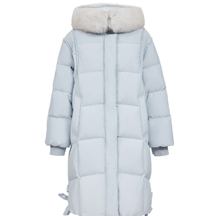 【鹅绒服】ONLY冬季轻奢气质狐狸毛领宽松廓形显瘦中长款羽绒服女