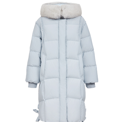 ONLY简约百搭毛领中长款羽绒服