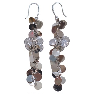 《流星变奏曲》闪耀轻奢精致高级感银色流苏长款亮片耳环耳饰耳夹