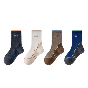 港岛绾绾冬季加厚运动中筒袜保暖羊毛儿童耐脏中大童青少年秋冬