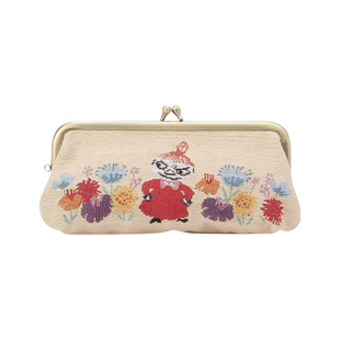 日本sunstar太阳星戈布兰编织系列限定款口金别扣笔袋化妆包多用途收纳包时尚简约学生白领大容量纯色眼镜包