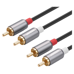 绿联 双莲花头音频线2rca二对二红白梅花插头纯铜信号输出线通用DVD电视蓝光机CD接功放低音炮音箱音响连接线