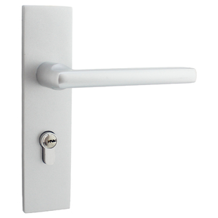 太空铝58门锁家用通用型室内卧室房门锁上提反锁门把手木门白色锁