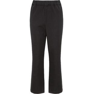 布景休闲裤女春季新品简约纯色松紧腰微喇宽松弹力裤子九分裤2191