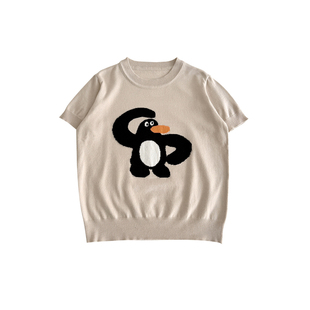 NEXT ZYU官方正品男童夏季卡通提花宝宝针织毛衣圆领儿童短袖T恤