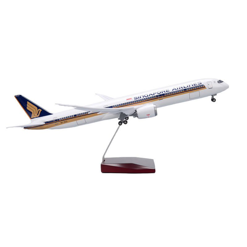 带灯47cm新加坡航空波音787-10仿真飞机模型航模摆件收藏礼品礼物