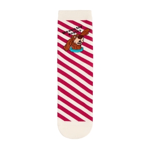 YEARCON/意尔康情侣袜中筒袜透气3双装男女袜运动休闲卡通袜