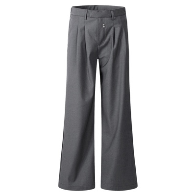 cleanfit黑灰双色A字西裤