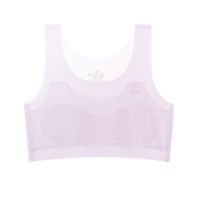 女童小背心轻薄透气夏季薄款无痕小学生固定背心女孩发育期防凸点