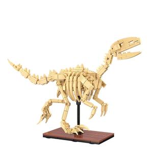 cada咔搭双鹰恐龙霸王龙骨架模型夜光积木儿童玩具拼搭积木博物馆