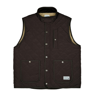 CENLES 复古夹棉猎装马甲半高领外套男休闲棉服背心秋冬保暖