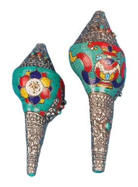 尼泊尔海螺手工包铜雕花