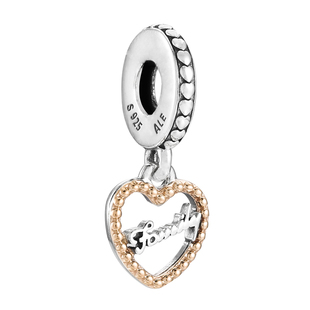 pandora潘多拉925银爱心吊坠挂件diy饰品配件字母装饰轻奢时尚