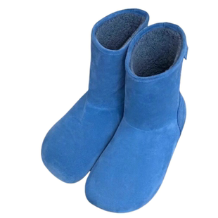 小众设计复古绒面柔软勃肯鞋女2026冬季新款丑萌大圆头短筒雪地靴