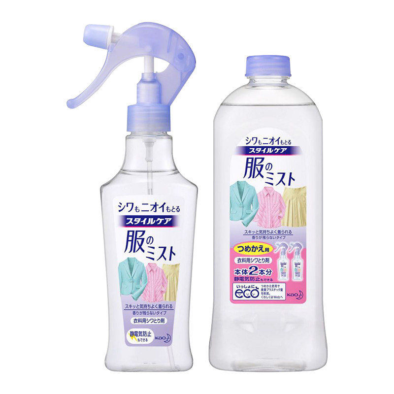 日本花王FLAIR衣服除皱防静电喷雾免熨烫除味火锅烧烤柔顺剂免洗
