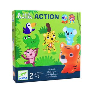 Djeco动物运动会宝宝桌游多人卡牌套装儿童益智玩具3-5岁亲子互动