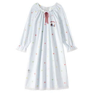 BE海岛绒睡裙女冬季法式宫廷风薄绒睡衣法兰绒蕾丝珊瑚绒牛奶绒冬