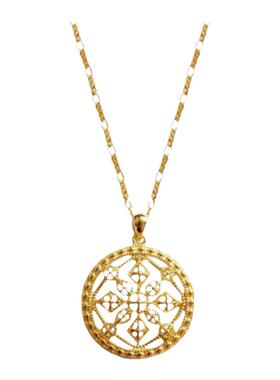 加拿大设计师镂空花盘毛衣链长款