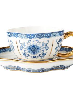 高淳陶瓷宴会骨瓷小金枝茶具单杯碟茶杯单配茶杯中式珐琅彩杯碟礼