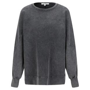 MOUSSY 春季新品简约男友风做旧圆领宽松卫衣女028HAA80-2081