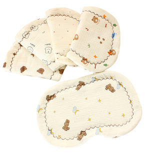 婴儿枕头宝宝云片枕垫0到6月新生儿防吐奶纯棉纱布透气吸汗平枕巾