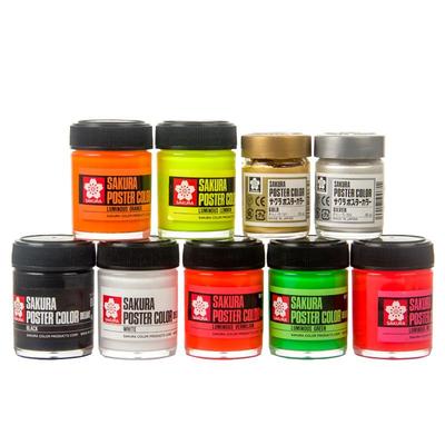 樱花牌脱胶水粉广告画颜料高品质