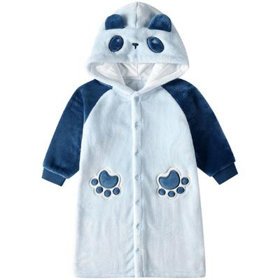 儿童法兰绒睡袍珊瑚绒睡衣冬季