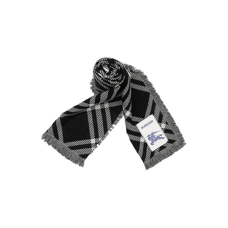 【自营】BURBERRY/博柏利女士羊毛混纺须边大号长围巾披肩送礼物