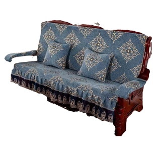 实木沙发垫带靠背连体新中式红木沙发坐垫椅木沙发垫冬季坐垫加厚