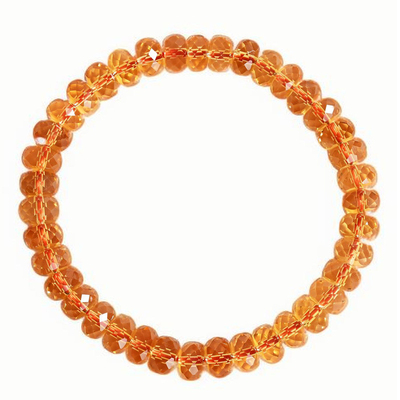 高货暴力黄刻面黄水晶手串车轮珠