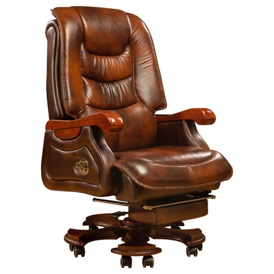 老板椅真皮商务实木木可躺办公椅