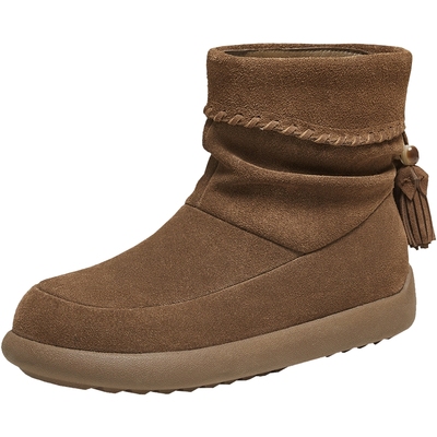 TATA他她靴子冬季新款加绒时装靴百搭短筒靴毛绒保暖靴CHE01DD5