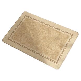 简约浴室地垫仿亚麻现代轻奢编织卫生间厕所吸水速干家用防滑脚垫