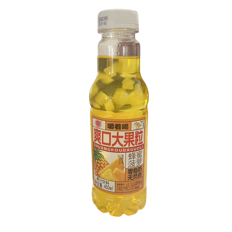 嚼着喝爽口大果粒果汁饮料450ml