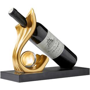 创意斜放红酒架摆件轻奢高端上档次客厅酒柜装饰品家用红酒瓶架托