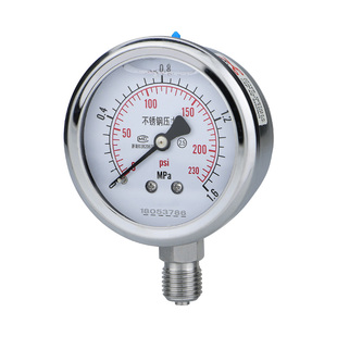 不锈钢压力表YN60BF 耐震油压水压气压液压真空表304耐腐蚀耐高温
