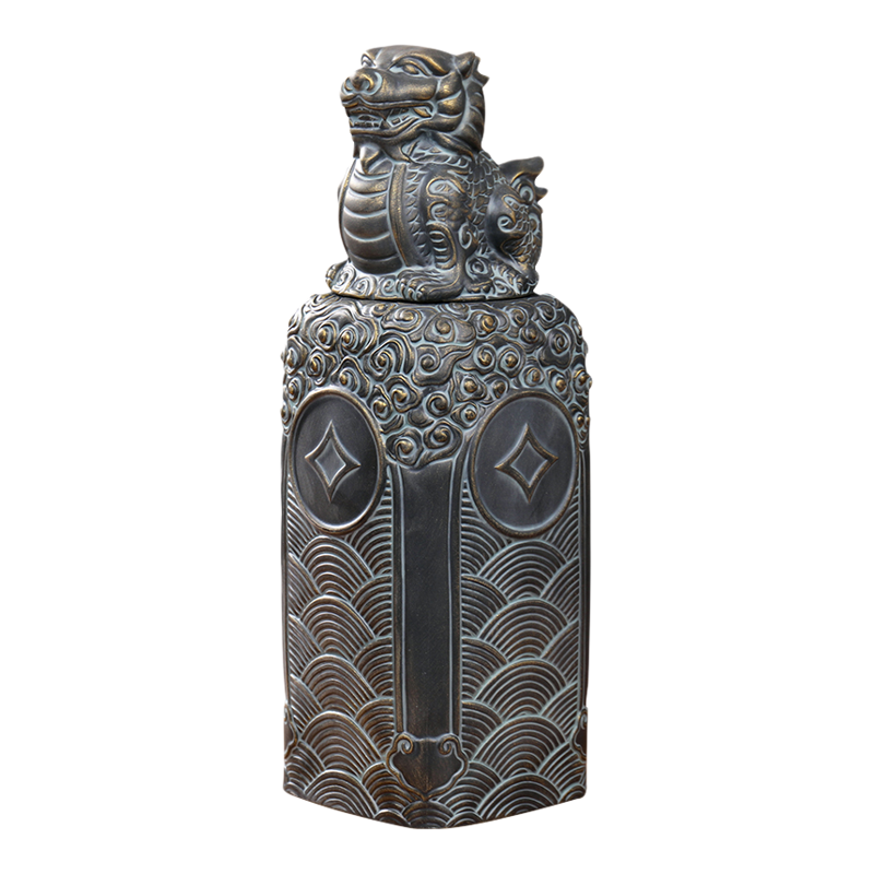 仿青铜器陶瓷酒瓶景德镇手工制作