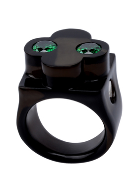 原创设计风树脂镶嵌小花戒指