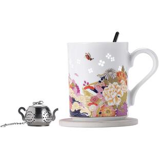 景德镇官方陶瓷杯子马克杯玲珑家用大容量咖啡杯办公室高颜值水杯