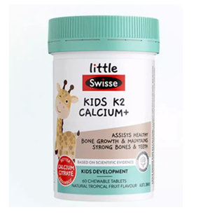 澳洲swisse儿童钙片K2柠檬酸钙D3咀嚼片60粒